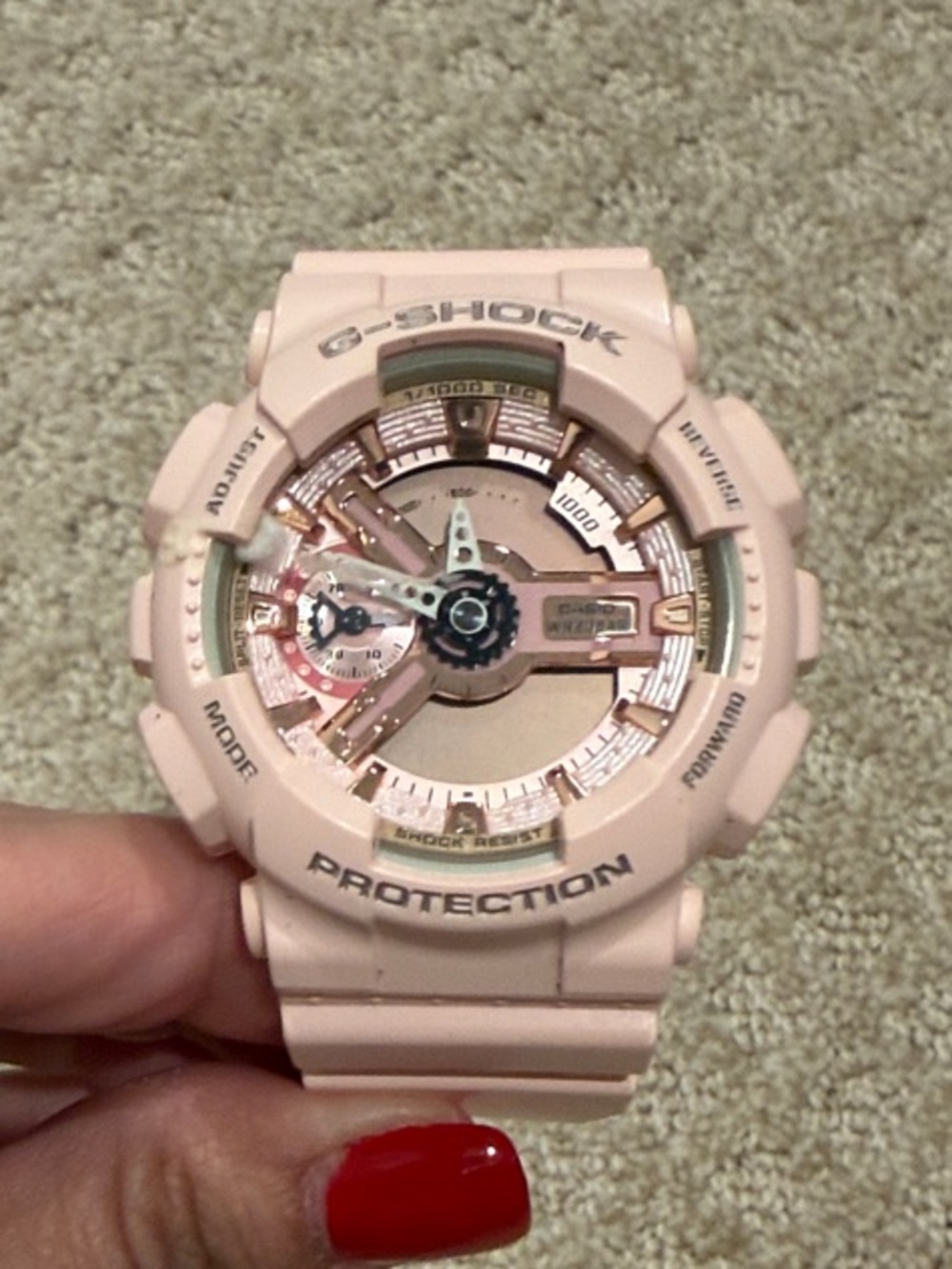 G-Shock Pale Pink Resin Analog-Digital Watch